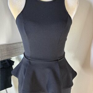 Lush Black racer back peplum Mini Dress